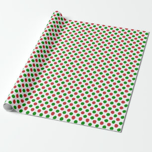 Cadeau Papier d'enveloppement à points Polka rouges et v
