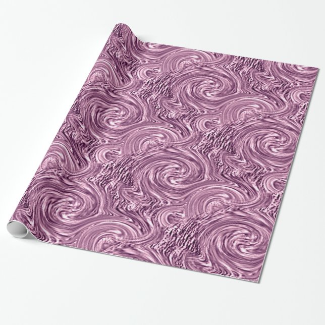 Cadeau Papier d'enveloppement à spirale rose (Déroulé)
