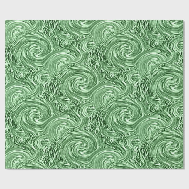Cadeau Papier d'enveloppement à spirale verte (Plat)