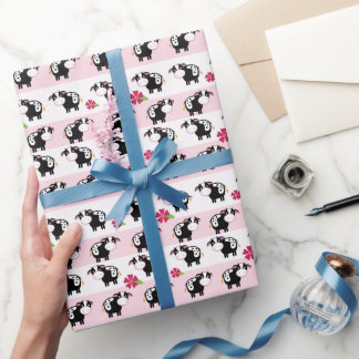 Cadeau Papier d'enveloppement à thème de la ferme de vach