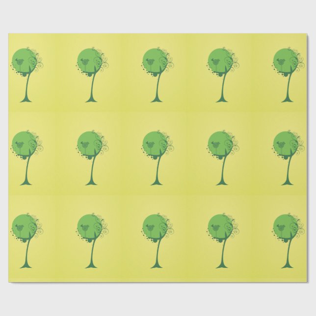 Cadeau Papier d'enveloppement Abstrait de l'arbre (Plat)