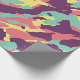 Cadeau Papier d'enveloppement Abstrait Retro Pastel Camo