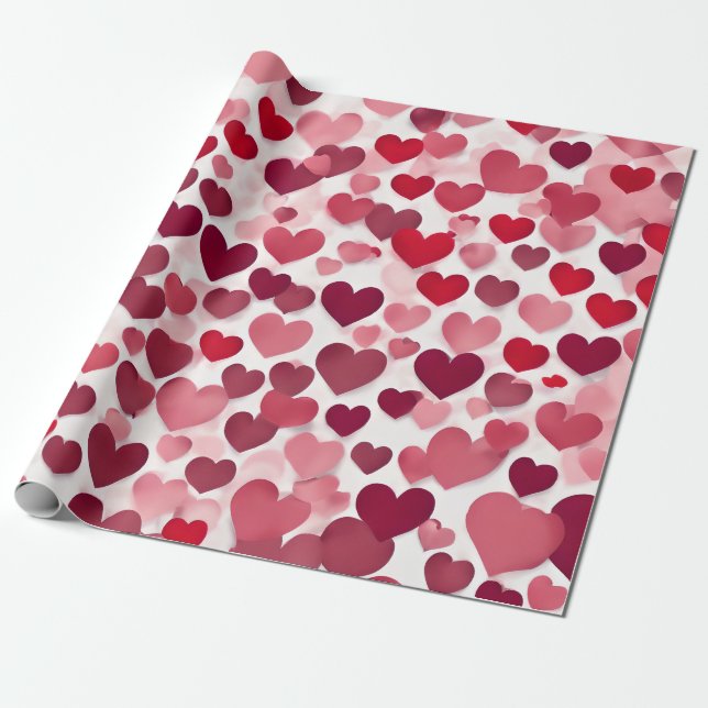 Cadeau Papier d'enveloppement adorable des petits coeurs (Déroulé)