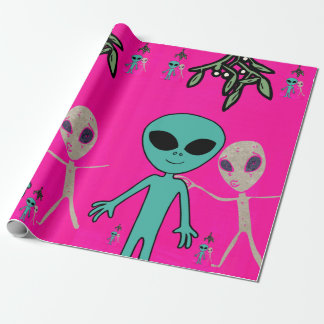 Cadeau Papier d'enveloppement Alien de Noël