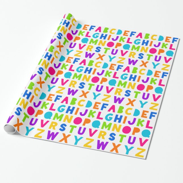 Cadeau Papier d'enveloppement alphabétique ABC Arc en cie (Déroulé)