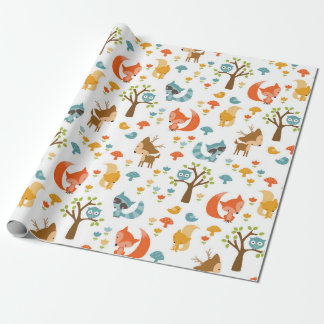 Cadeau Papier d'enveloppement animal de bois mou