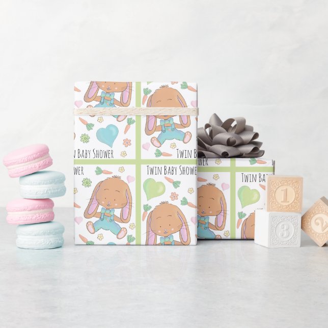 Cadeau Papier d'enveloppement Baby shower à ressort Twin  (Baby Shower)