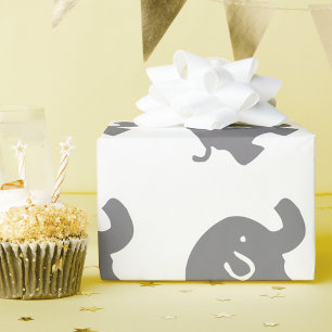 Cadeau Papier d'enveloppement Baby shower Eléphant mignon