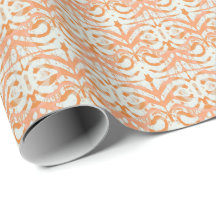Papier d'enveloppement Batik à la crème orange