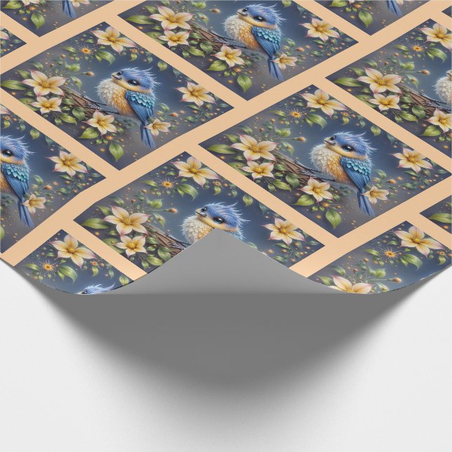 Cadeau Papier d'enveloppement bleu (Coin)
