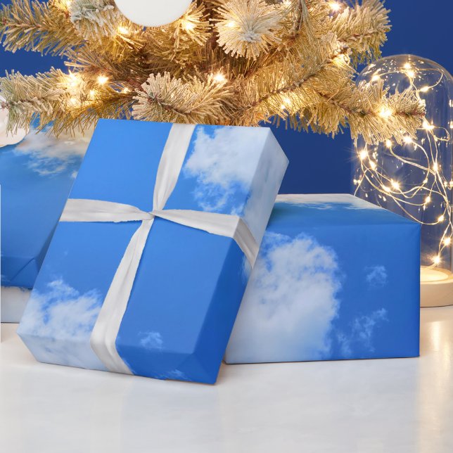 Cadeau Papier d'enveloppement bleu ciel (Vacances)