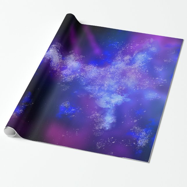 Cadeau Papier d'enveloppement bleu ciel de nuit (Déroulé)
