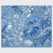 Papier d'enveloppement bleu de la Chinoiserie