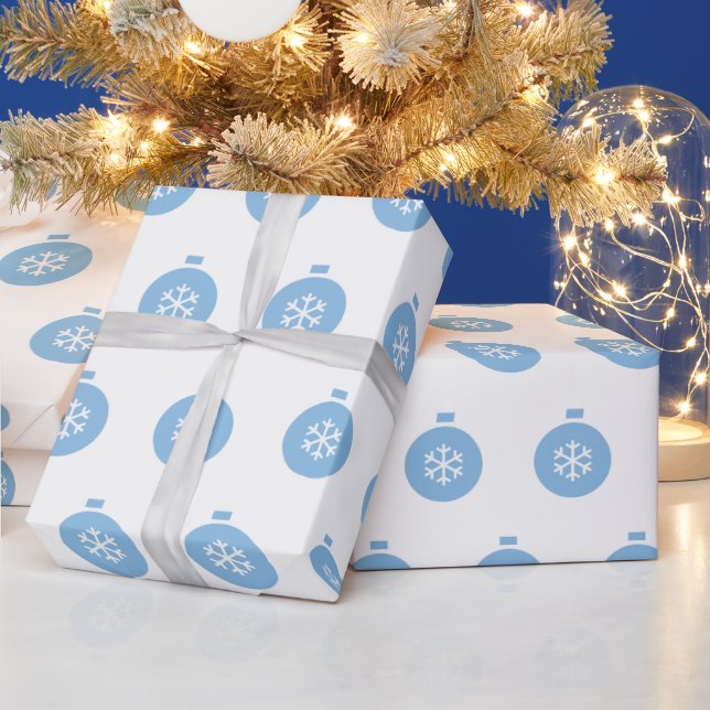 Cadeau Papier d'enveloppement bleu de Noël (Vacances)