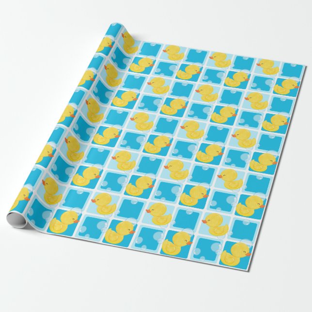 Cadeau Papier d'enveloppement bleu en caoutchouc d'aquare (Déroulé)