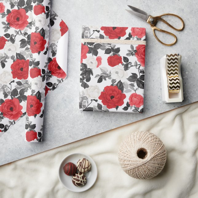 Cadeau Papier d'enveloppement Boho Rose unique (Artisanat)