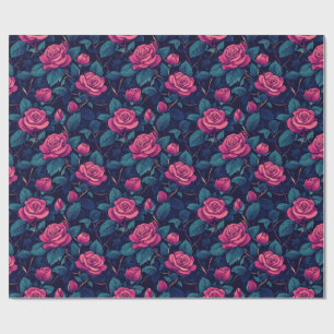 Cadeau Papier d'enveloppement botanique Rose chic