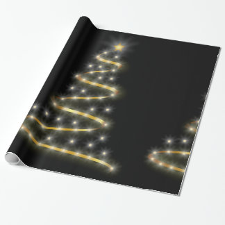 Cadeau Papier d'enveloppement brillant de l'arbre de Noël