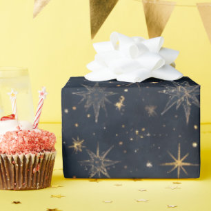 Cadeau Papier d'enveloppement brillant en argent et en or