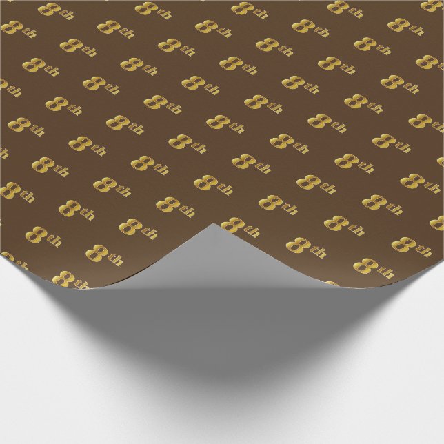 Cadeau Papier d'enveloppement Brown, Faux Gold 8th (Huiti (Coin)
