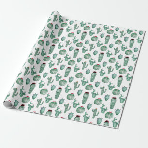 Cadeau Papier d'enveloppement Cactus Design, Aquarelle De