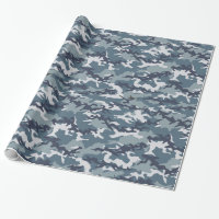 Papier d'enveloppement Camouflage Bleu