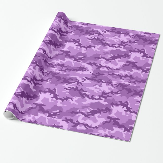 Cadeau Papier d'enveloppement Camouflage violet (Déroulé)