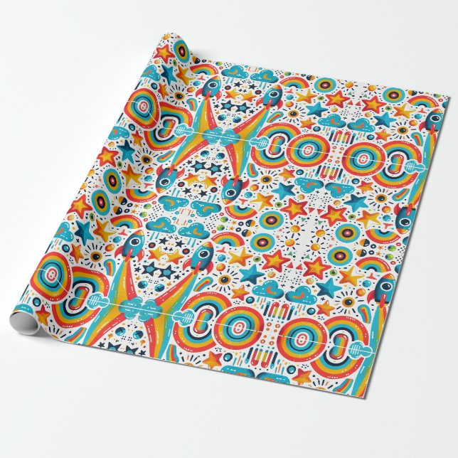 Cadeau Papier d'enveloppement "Célébration cosmique" (Déroulé)