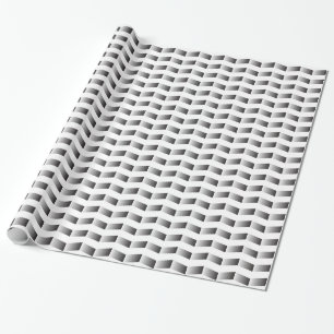 Cadeau Papier d'enveloppement Chevron à dégradé noir et b