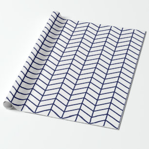 Cadeau Papier d'enveloppement Chevron - Bleu de marine su