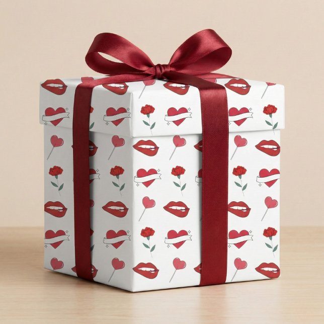 Cadeau Papier d'enveloppement classique de la Saint-Valen (Classic Valentine's Day Wrapping Paper)
