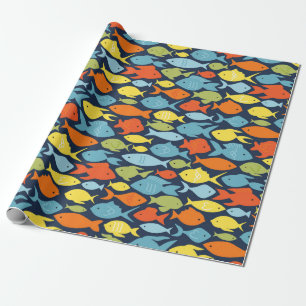 Cadeau Papier d'enveloppement coloré de poisson