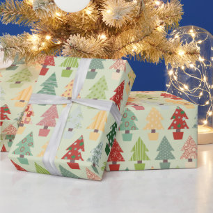 Cadeau Papier d'enveloppement coloré de sapin de Noël