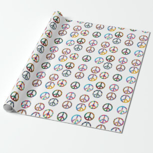 Cadeau Papier d'enveloppement coloré des signes de paix