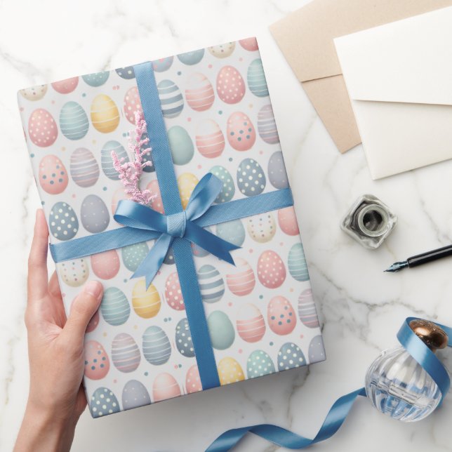 Cadeau Papier d'enveloppement coloré d'oeufs de Pâques (Cadeaux)