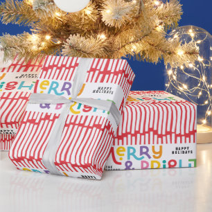 Cadeau papier d'enveloppement coloré joyeux et lumineux