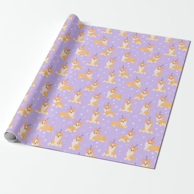 Cadeau Papier d'enveloppement Corgi mou (Déroulé)