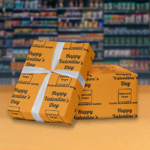Cadeau Papier d'enveloppement couleur orange Valentine