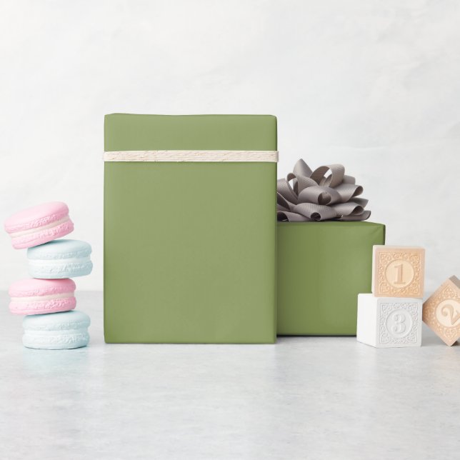 Cadeau Papier d'enveloppement couleur solide vert mousse (Baby Shower)