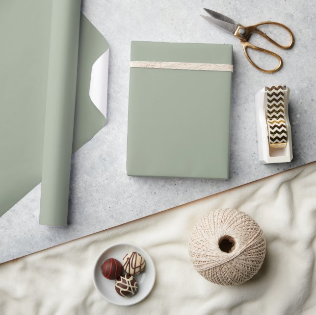 Cadeau Papier d'enveloppement couleur solide vert Sage (Artisanat)