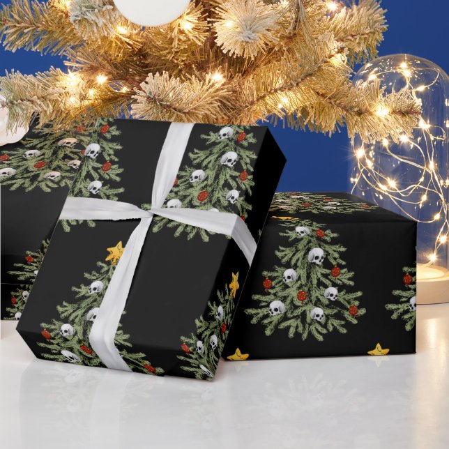 Cadeau Papier d'enveloppement crânien déplaisant Arbre de (Vacances)