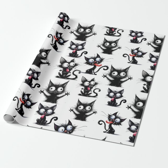 Cadeau Papier d'enveloppement CrazyCats (Déroulé)