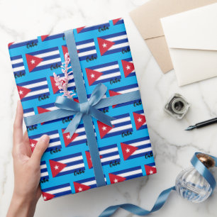 Cadeau Papier d'enveloppement Cuba, Drapeau cubain patrio