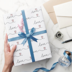 Cadeau Papier d'enveloppement d'amour minimal