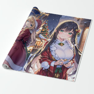 Cadeau Papier d'enveloppement d'Anime de Noël