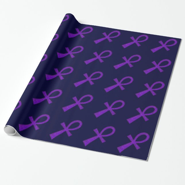 Cadeau Papier d'enveloppement d'Ankh violet (Déroulé)