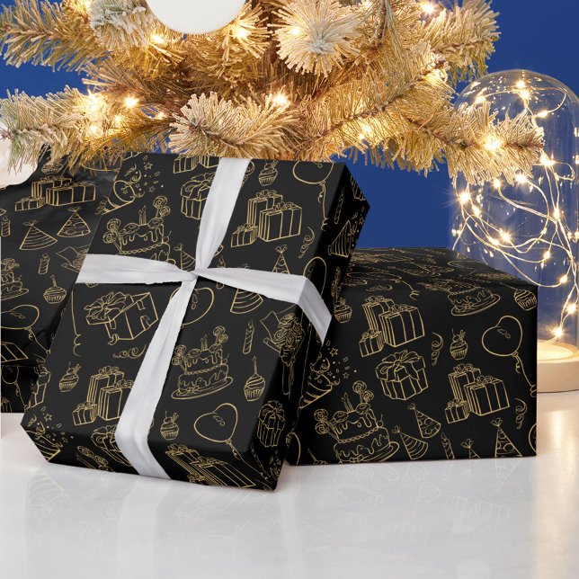 Cadeau Papier d'enveloppement d'anniversaire de luxe (Créateur téléchargé)