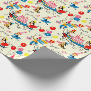 Cadeau Papier d'enveloppement d'anniversaire des années 