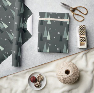 Cadeau Papier d'enveloppement d'arbre de Noël moderne