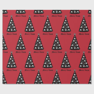 Cadeau Papier d'enveloppement d'arbre noir de Noël